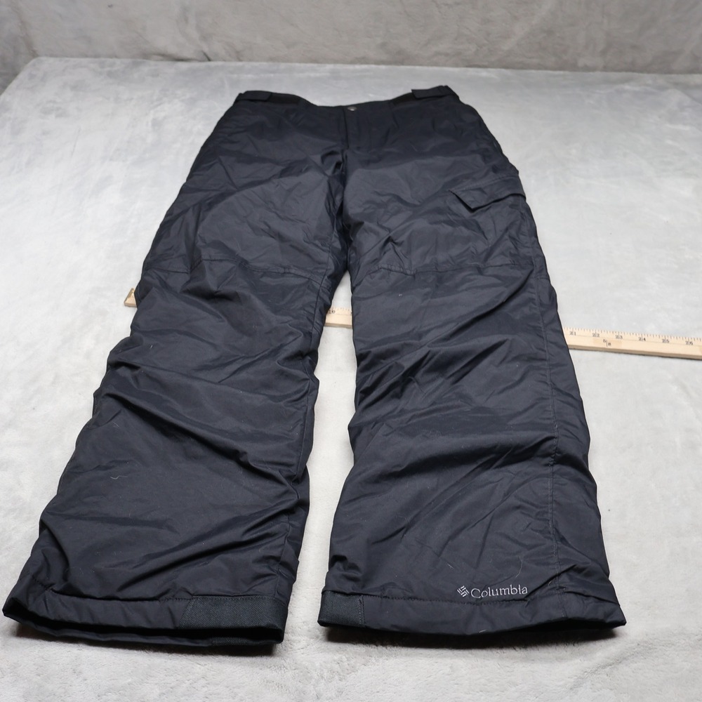 Columbia Snow Pants Boys Large 14/16 Black Ice Slope II Insulated Winter 28x28